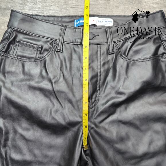 Old Navy High Rise OG Straight Faux Leather Pants Size 6 - Picture 4 of 6